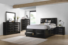 Briana Black California King Storage Bed - furniture place usa