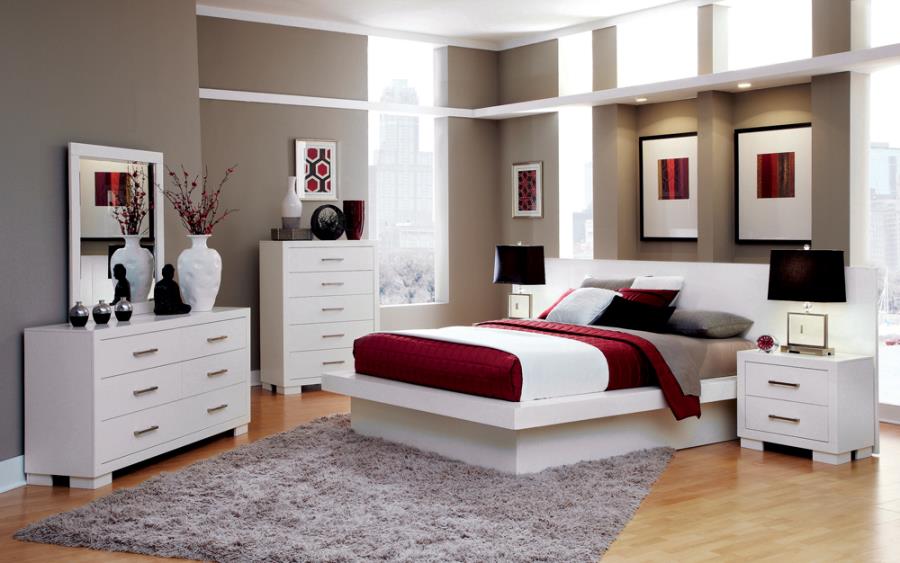 Jessica White Eastern King Bed - furniture place usa