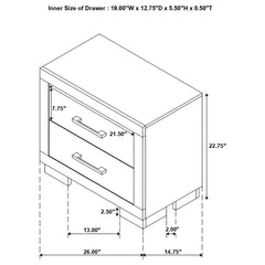 Jessica White Nightstand - furniture place usa