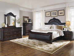 Cambridge Brown Eastern King Bed 5 Pc Set - furniture place usa
