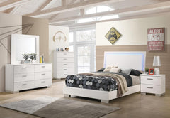 Felicity White Full Bed 5 Pc Set - furniture place usa