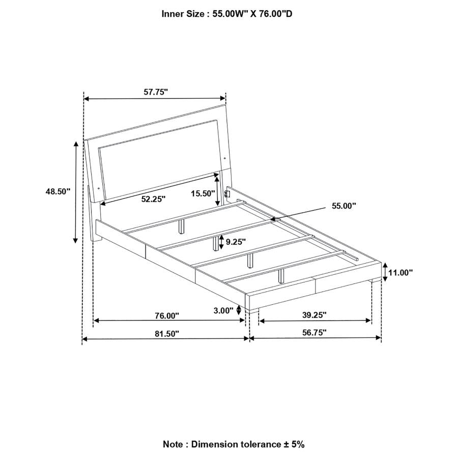 Felicity White Full Bed - furniture place usa