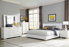 Felicity White Eastern King Bed 6 Pc Set - furniture place usa