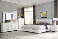 Felicity White California King Bed 5 Pc Set - furniture place usa