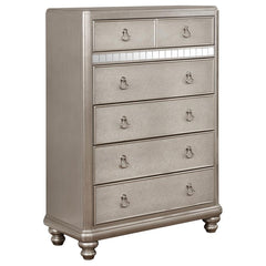 Bling Game Silver Eastern King Bed 5 Pc Set - furniture place usa
