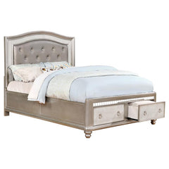 Bling Game Silver Queen Storage Bed - furniture place usa