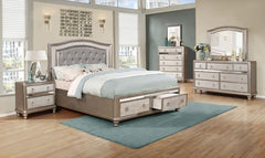 Bling Game Silver Queen Storage Bed - furniture place usa