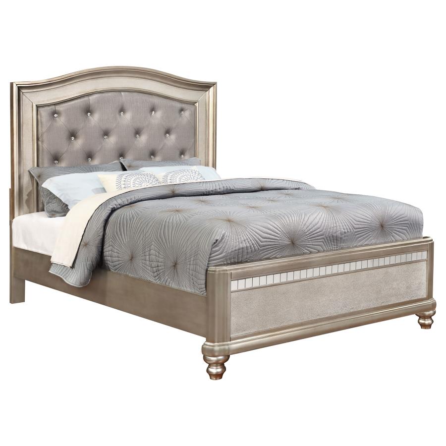 Bling Game Silver California King Bed 4 Pc Set - furniture place usa