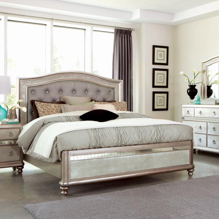 Bling Game Silver Queen Bed - furniture place usa
