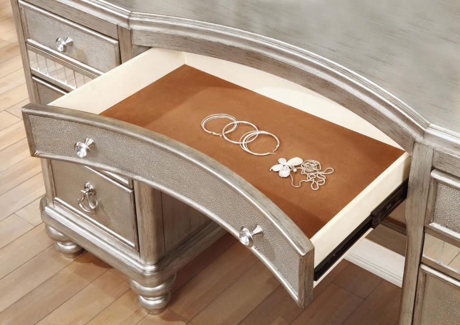Bling Game Silver 3 Pc Vanity Set - furniture place usa
