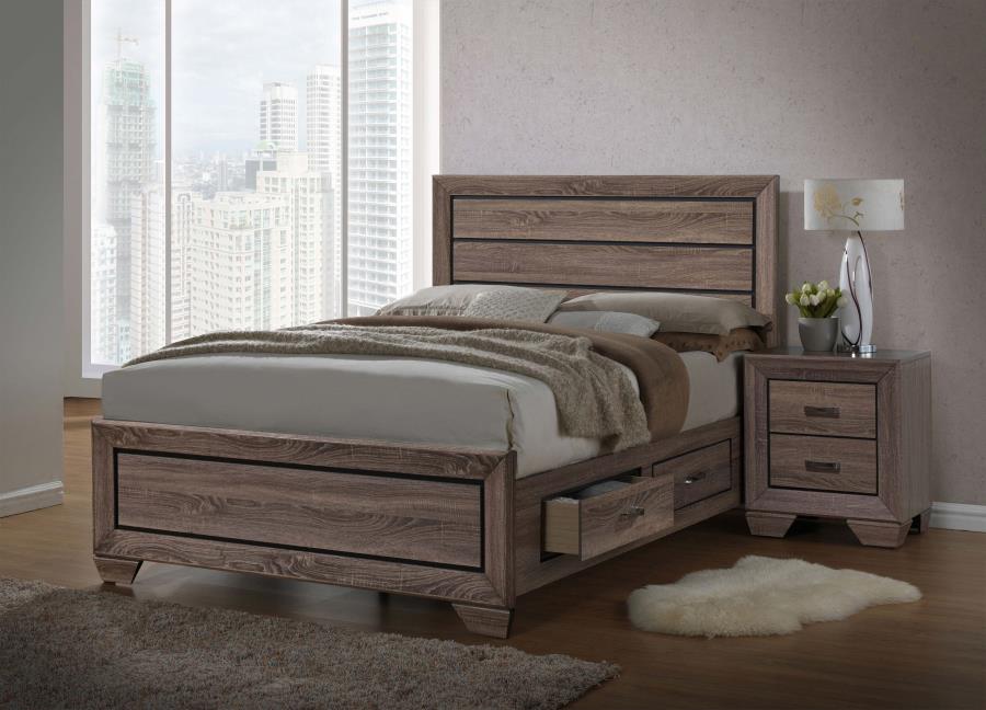 Kauffman Brown Eastern King Bed 4 Pc Set - furniture place usa