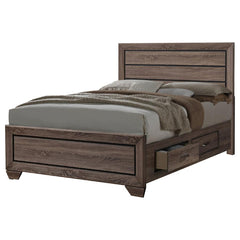 Kauffman Brown California King Storage Bed - furniture place usa