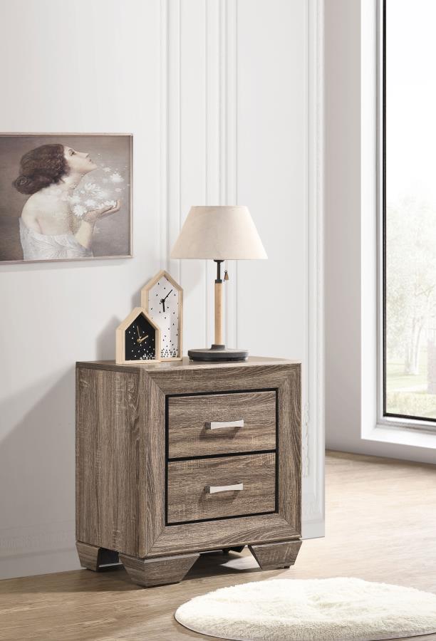 Kauffman Brown Nightstand - furniture place usa
