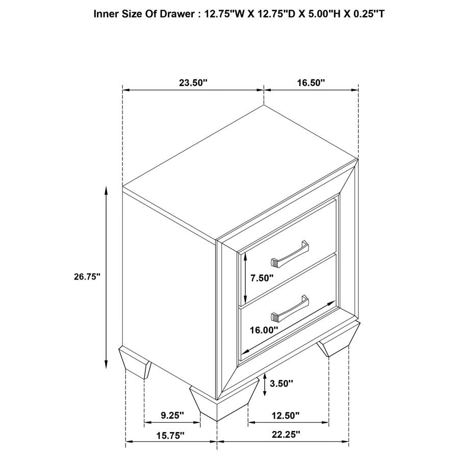 Kauffman Brown Nightstand - furniture place usa