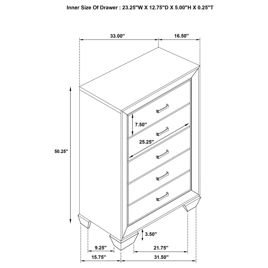 Kauffman Brown Chest - furniture place usa
