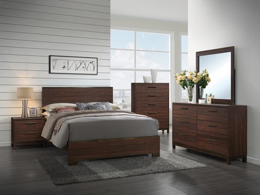 Edmonton Brown California King Bed 4 Pc Set - furniture place usa