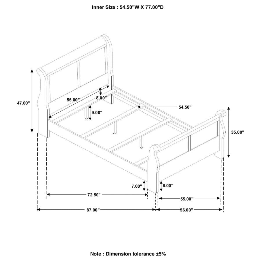 Louis Philippe White Full Bed - furniture place usa