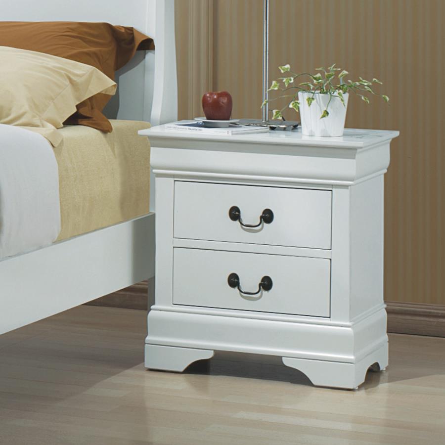 Louis Philippe White Nightstand - furniture place usa
