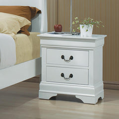 Louis Philippe White Nightstand - furniture place usa