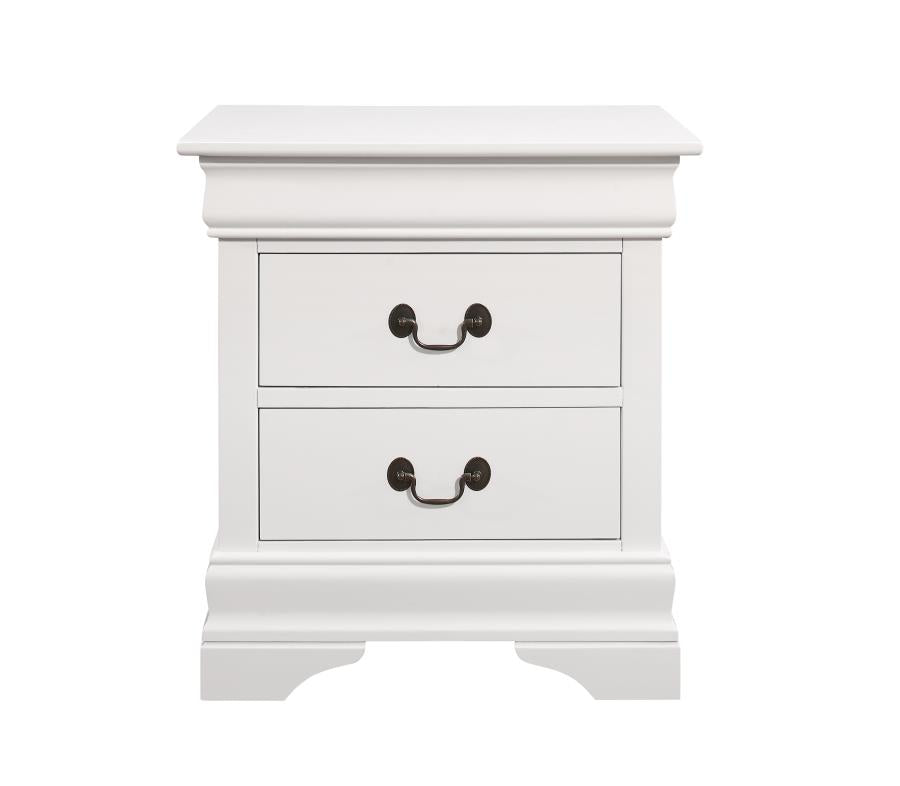 Louis Philippe White Twin Bed 5 Pc Set - furniture place usa
