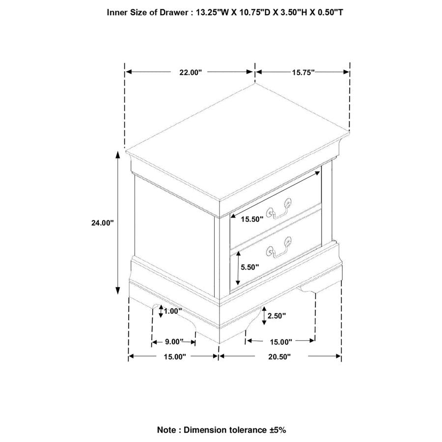 Louis Philippe White Nightstand - furniture place usa