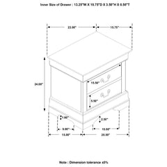 Louis Philippe White Nightstand - furniture place usa