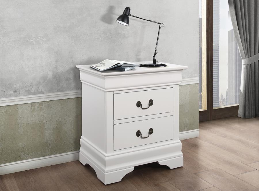 Louis Philippe White Nightstand - furniture place usa