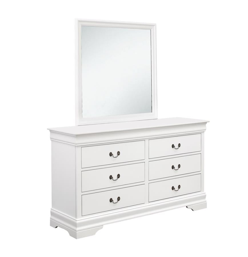 Louis Philippe White Queen Bed 5 Pc Set - furniture place usa