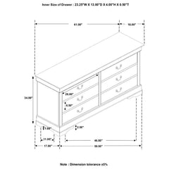 Louis Philippe White Dresser - furniture place usa