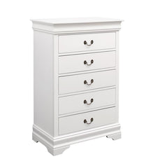 Louis Philippe White Queen Bed 5 Pc Set - furniture place usa