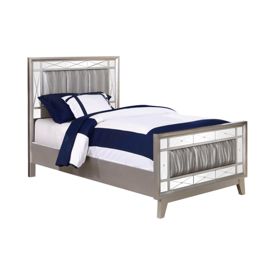 Leighton Silver Twin Bed - furniture place usa