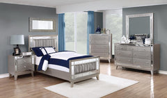 Leighton Silver Twin Bed - furniture place usa