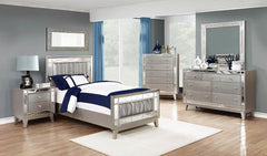 Leighton Silver Twin Bed - furniture place usa
