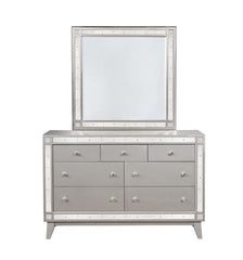 Leighton Silver Queen Bed 5 Pc Set - furniture place usa