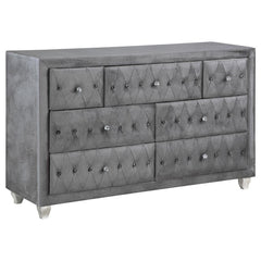 Deanna Grey Queen Bed 5 Pc Set - furniture place usa