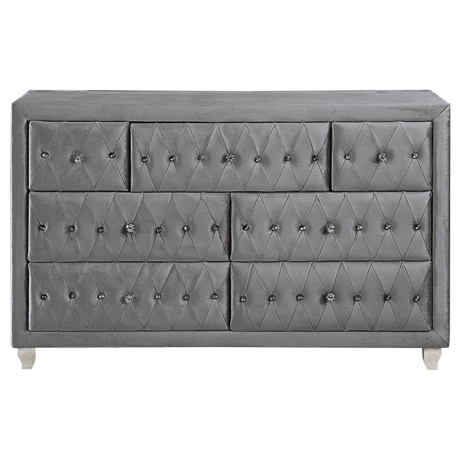 Deanna Grey Queen Bed 5 Pc Set - furniture place usa