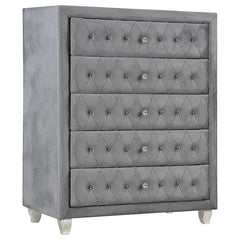Deanna Grey Queen Bed 5 Pc Set - furniture place usa