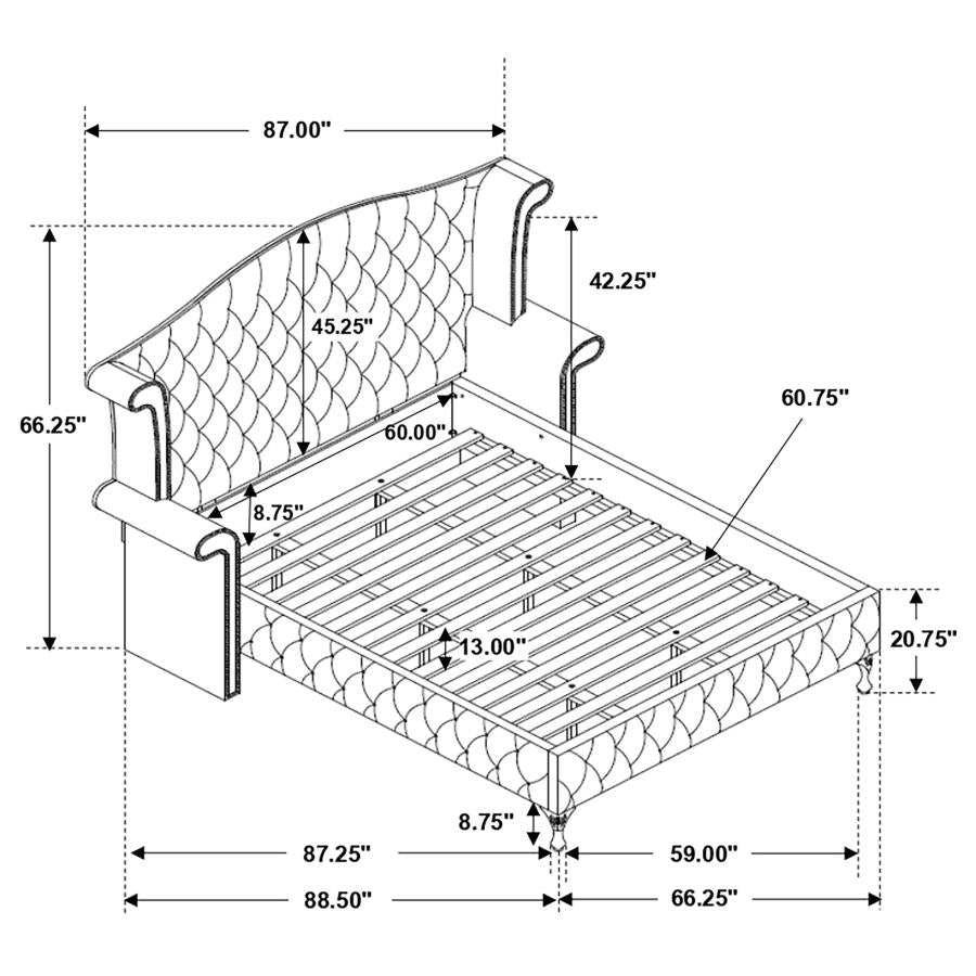Deanna Grey Queen Bed 5 Pc Set - furniture place usa