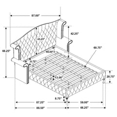 Deanna Grey Queen Bed 5 Pc Set - furniture place usa