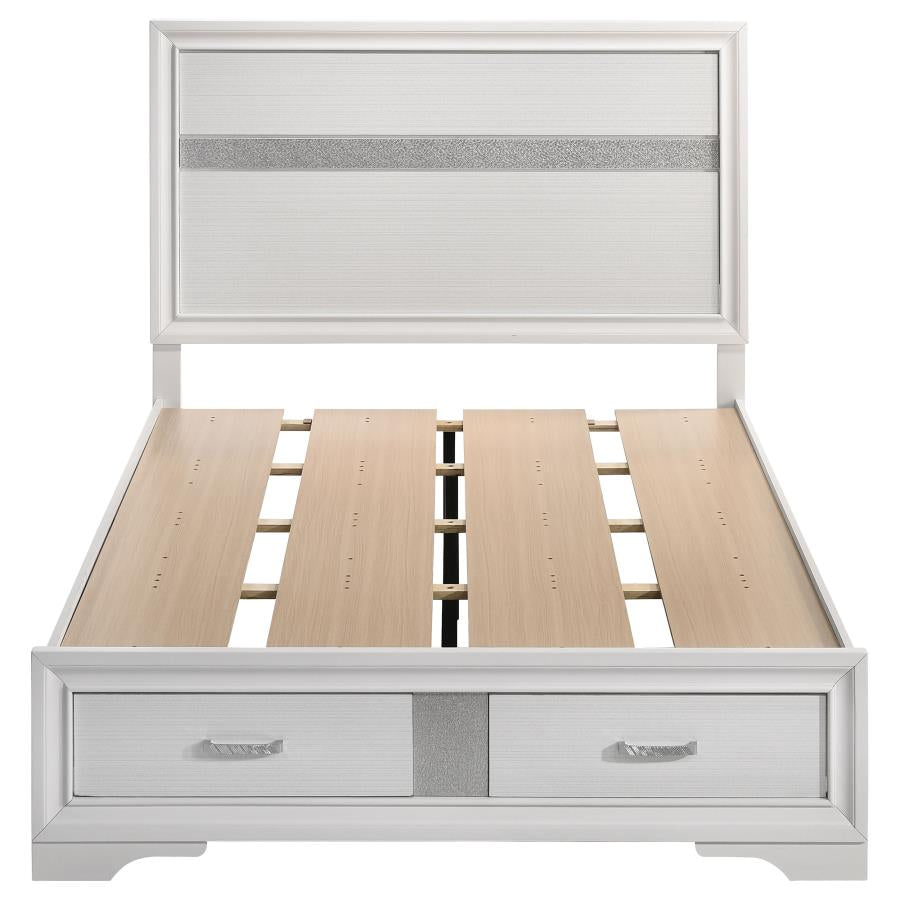Miranda White Full Storage Bed - furniture place usa