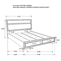 Miranda White Full Storage Bed - furniture place usa
