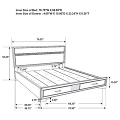 Miranda White California King Bed 4 Pc Set - furniture place usa