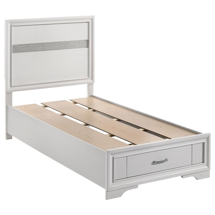 Miranda White Twin Storage Bed - furniture place usa