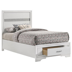 Miranda White Twin Storage Bed - furniture place usa
