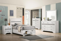 Miranda White Twin Storage Bed - furniture place usa