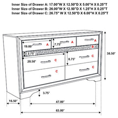 Miranda White Dresser - furniture place usa