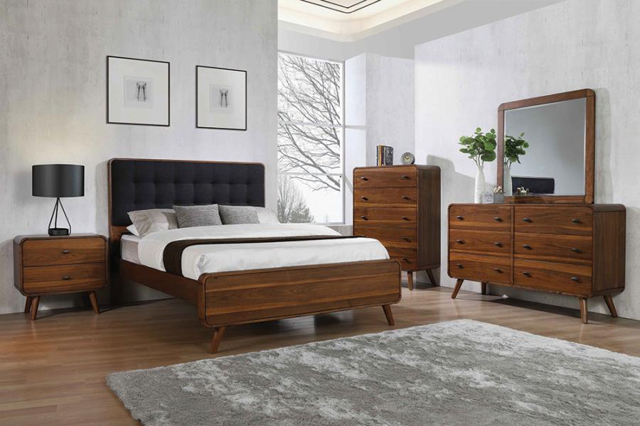 Robyn Brown Queen Bed 4 Pc Set - furniture place usa