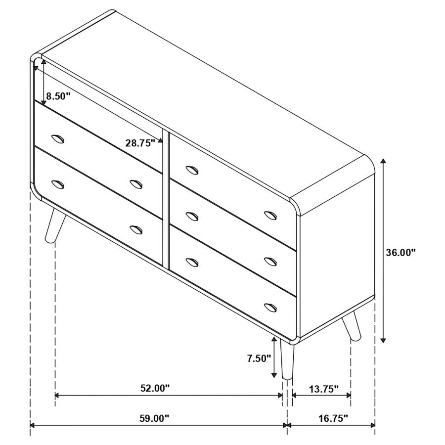 Robyn Brown Dresser - furniture place usa