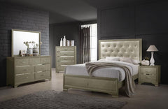 Beaumont Gold Queen Bed 4 Pc Set - furniture place usa