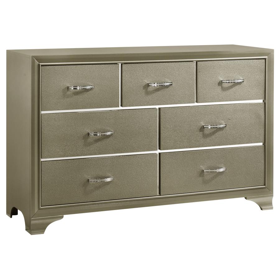 Beaumont Gold Queen Bed 4 Pc Set - furniture place usa